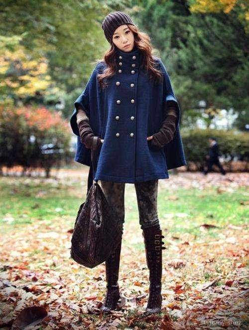 Elegant Double Button Cape Size : M/L